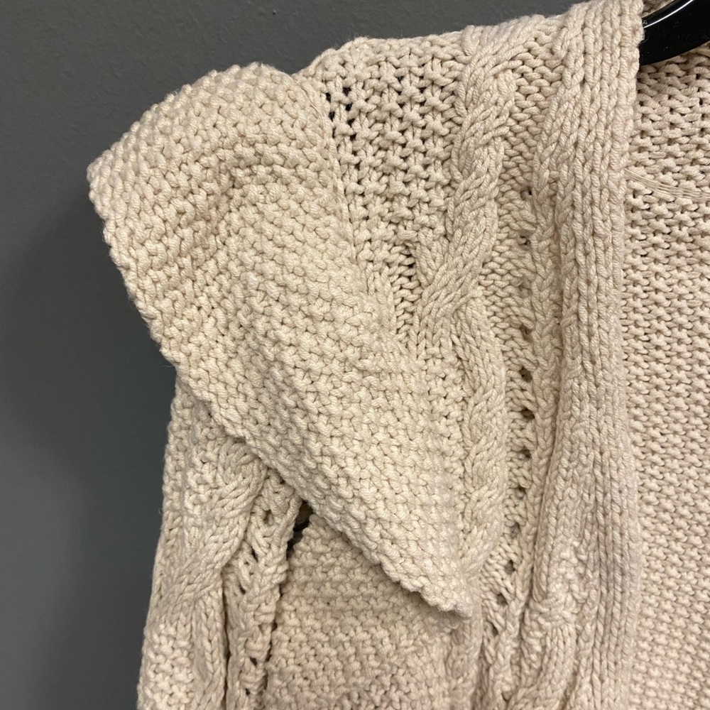 Universal Thread Oatmeal Flutter Sleeve Cardigan … - image 4